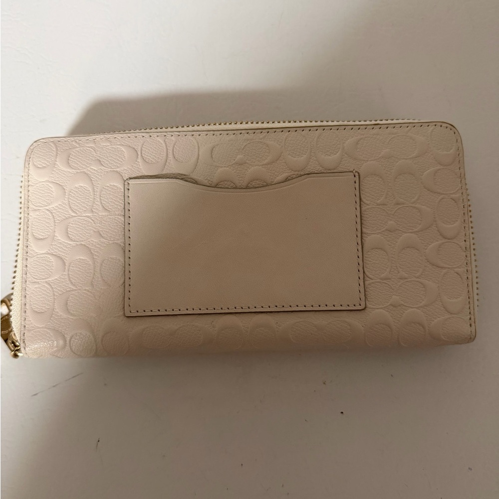 Coach Cream Embossed Wallet - Picture 2 of 11